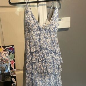Hollister Blue and White Floral Dress